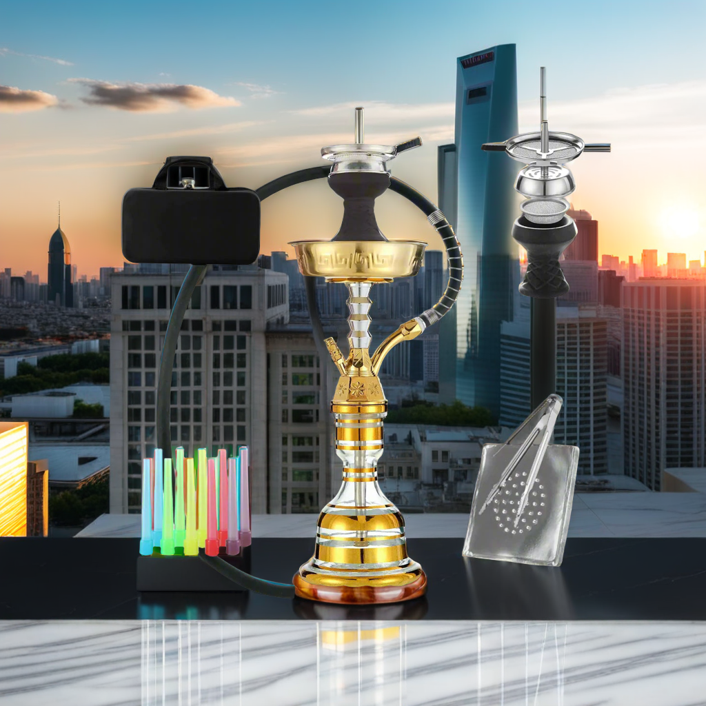 LuxuryBreezz 22" Complete Portable Hookah Kit with Travel Case