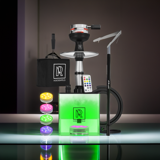 LuxuryBreezz Complete Square Hookah Set with LED & Carry Bag