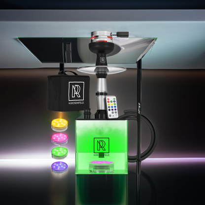 LuxuryBreezz Complete Square Hookah Set with LED & Carry Bag