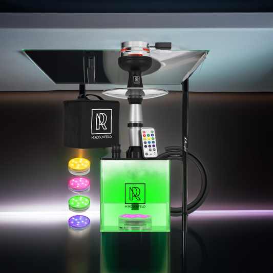 LuxuryBreezz Complete Square Hookah Set with LED & Carry Bag
