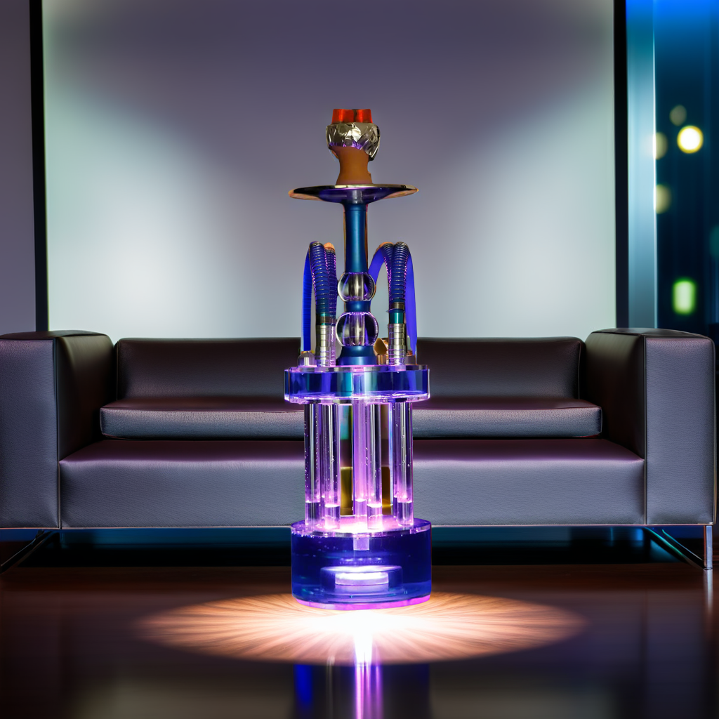 LuxuryBreezz ULTRA VIP EliteQuad 4-Hose LED Hookah Set