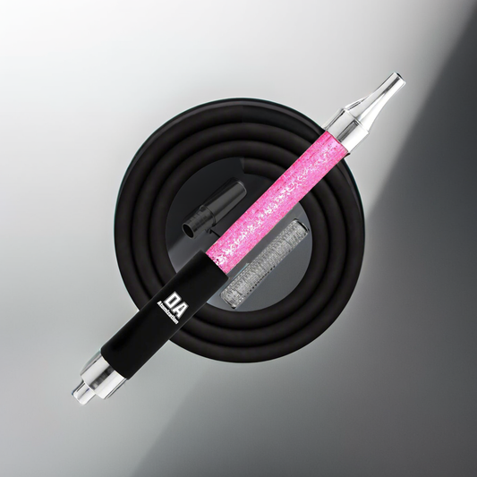 LuxuryBreezz Ice Mouth Hookah Hose – Pink Rainbow