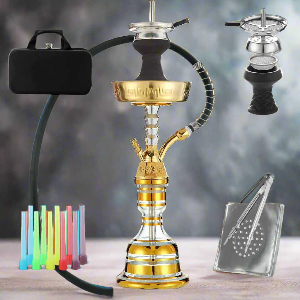 LuxuryBreezz 22" Complete Portable Hookah Kit with Travel Case