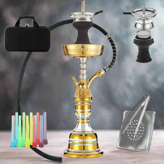 LuxuryBreezz 22" Complete Portable Hookah Kit with Travel Case