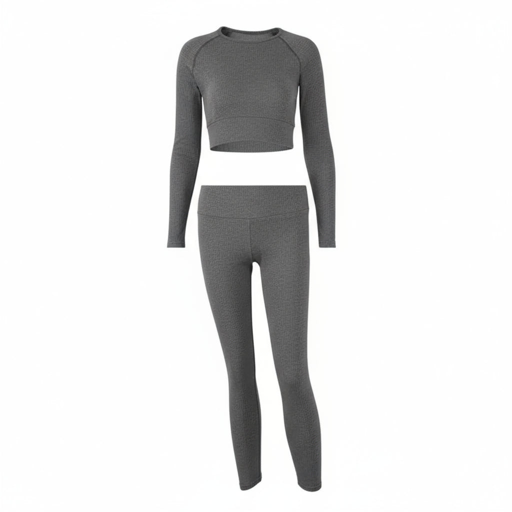 Ribbed Sculpt Long Sleeve Yoga Set