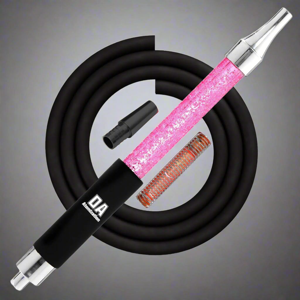 LuxuryBreezz Ice Mouth Hookah Hose – Pink Rainbow