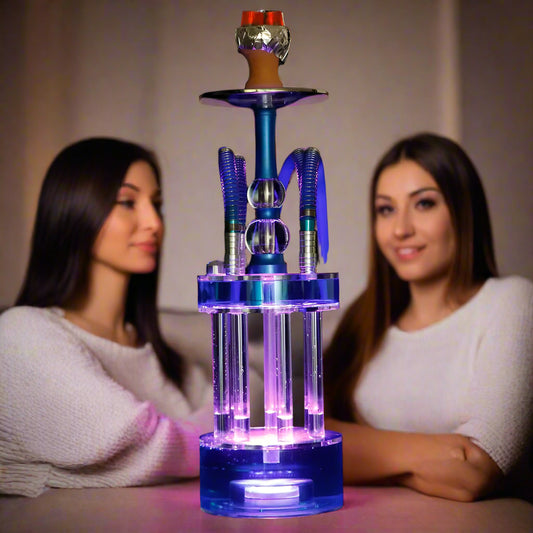 LuxuryBreezz ULTRA VIP EliteQuad 4-Hose LED Hookah Set