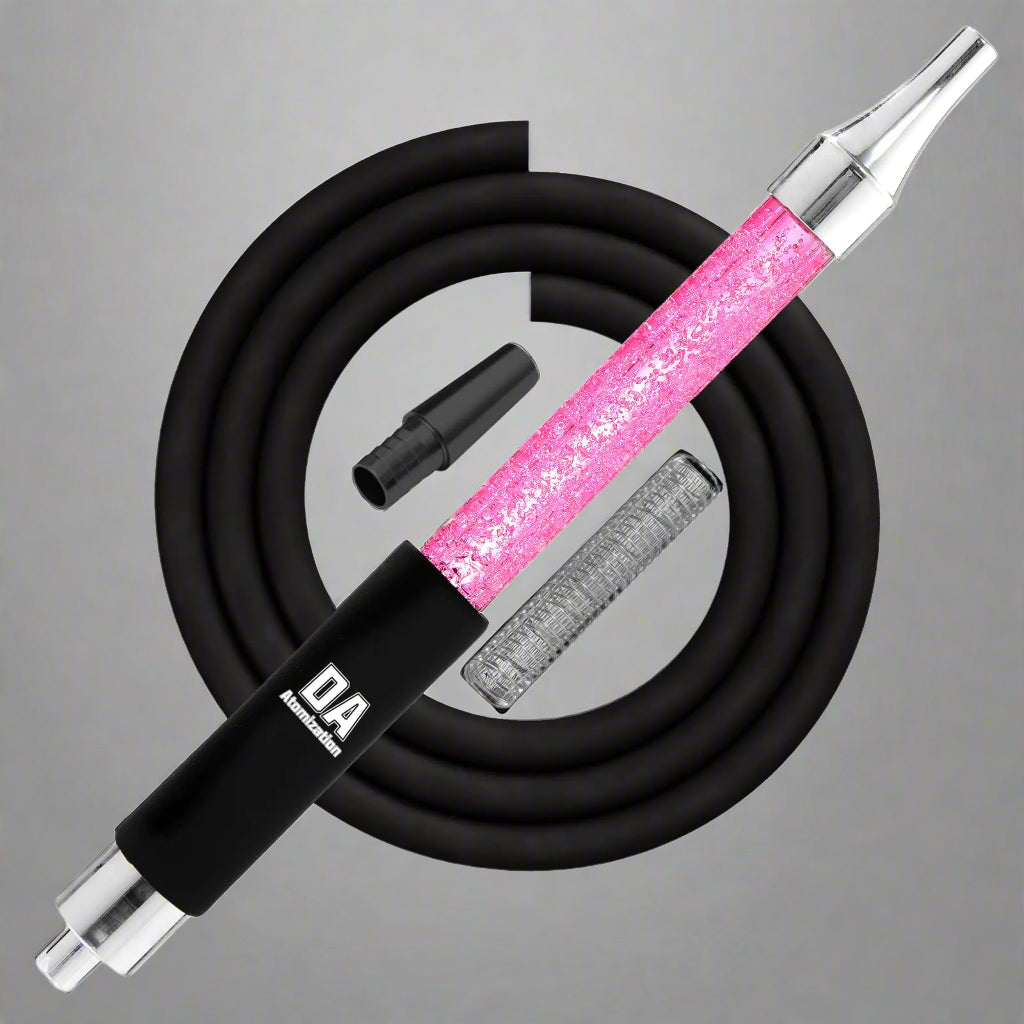 LuxuryBreezz Ice Mouth Hookah Hose – Pink Rainbow